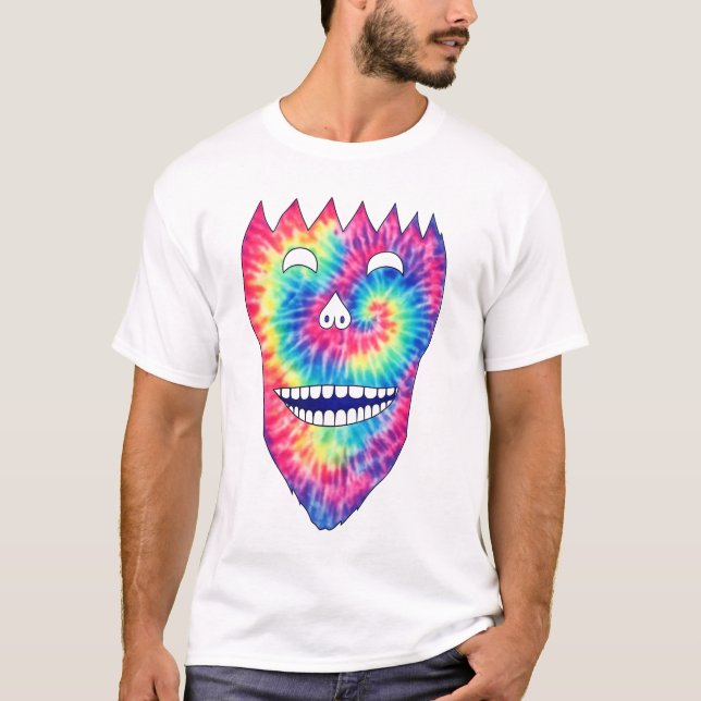Camiseta Caveira com Sorriso Tie-Dye (Frente)