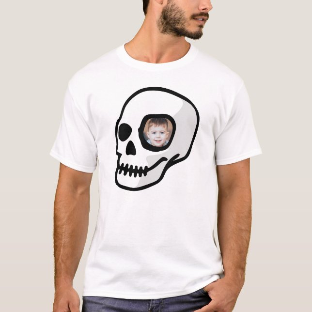 Camiseta Caveira com sua própria diversão personalizada de  (Frente)