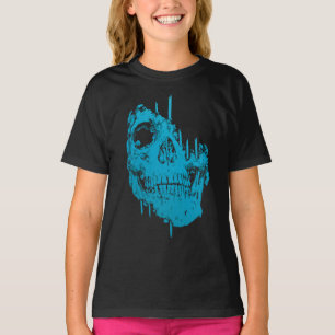 Camiseta Caveira Congelada: Decaimento Azul Eerie