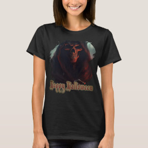 Camiseta Caveira da Morte no Halloween Arte Assustadora