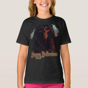 Camiseta Caveira da Morte no Halloween Arte Assustadora