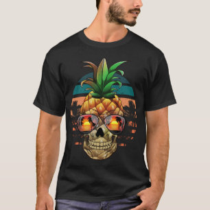 Camiseta Caveira de abacaxi, Fruta de Verão Dia de as Bruxa