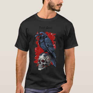 Camiseta Caveira de Alma Perdida e Trabalho de arte gótica 
