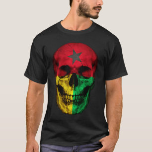 Camiseta Caveira de Bandeira da Guiné-Bissau Raiz Guineense