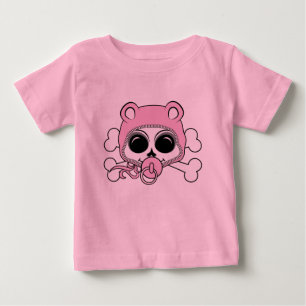 Camiseta Caveira de Bebê Menina Fofa
