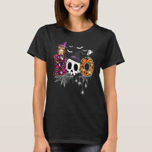 Camiseta Caveira de Boo Própria Cabeleira de Bruxa e Fantas