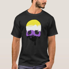 Camiseta Caveira De Derrubada Do Orgulho Não-Binário