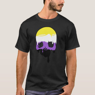 Camiseta Caveira De Derrubada Do Orgulho Não-Binário