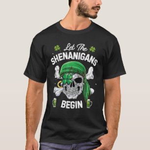 Camiseta Caveira De Dia de São Patrício Pirata Que Deixe Os