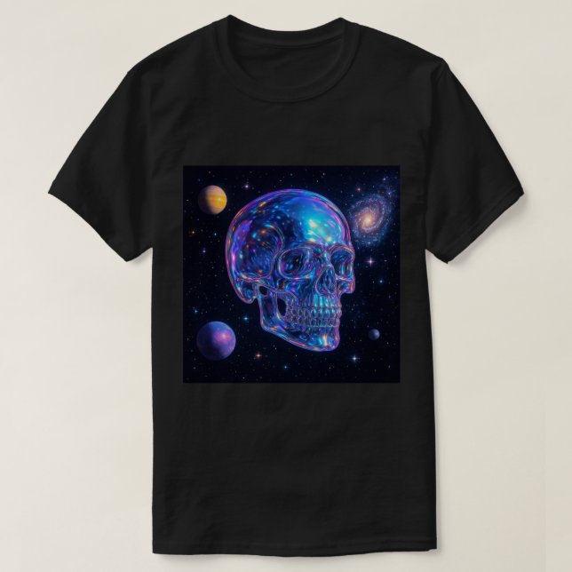 Camiseta Caveira de Espaço (Frente do Design)