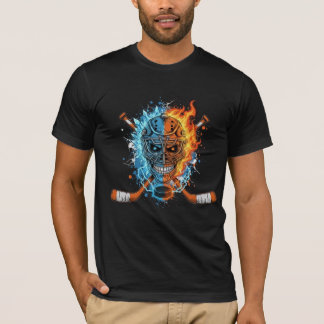 Camiseta Caveira de Hóquei: Gráfico Guardião de Fogo e Gelo