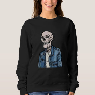 Camiseta Caveira de Jaqueta Denim