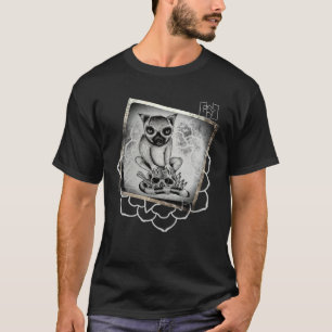 Camiseta Caveira de Lemur com Yoga Flor WRYD Trabalho de ar