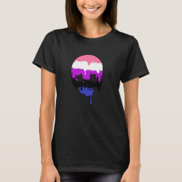 Camiseta Caveira de Orgulho de Genderfluido
