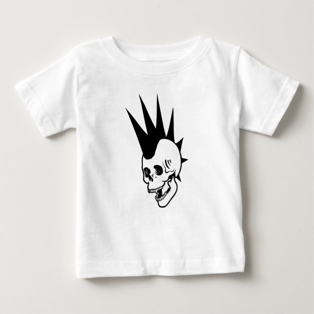Camiseta Caveira de Punk Personalizável (Frente)