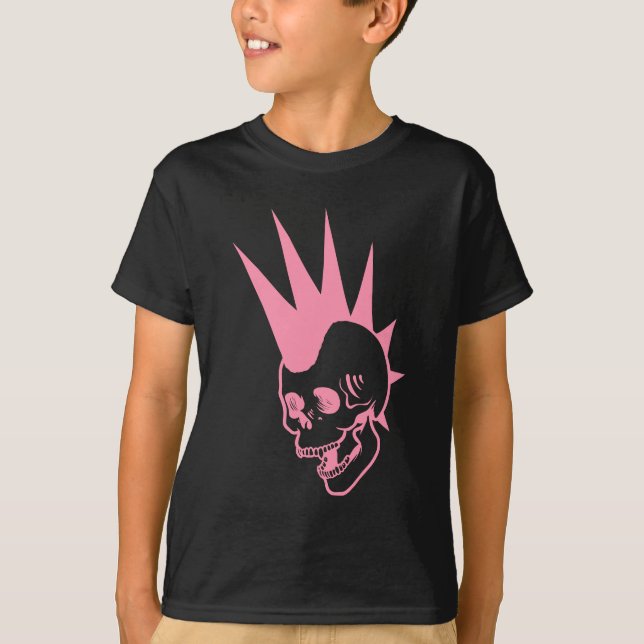 Camiseta Caveira de Punk Personalizável (Frente)