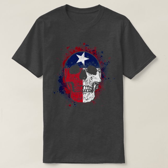 Camiseta Caveira de Sinalizador de Texan (Frente do Design)