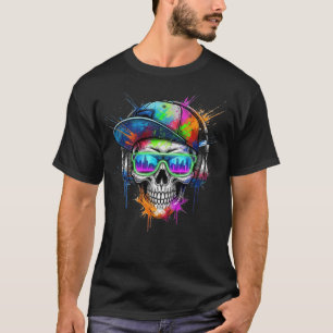 Camiseta Caveira de Soul da Rua com Grafite de Fones de ouv