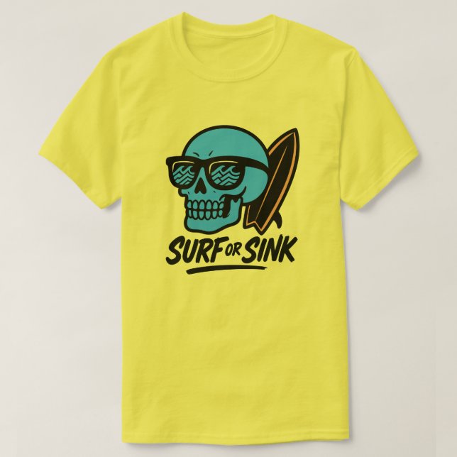 Camiseta Caveira do surf ou do Dissipador (Frente do Design)