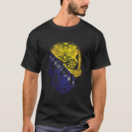 Camiseta Caveira E Bandeira Rosas Da Bósnia-Herzegovina