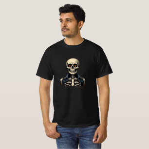 Camiseta Caveira E Camisa-T De Gaiola De Esqueleto