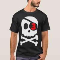 Caveira e Crossbones Pirata aniversário de 3 anos 