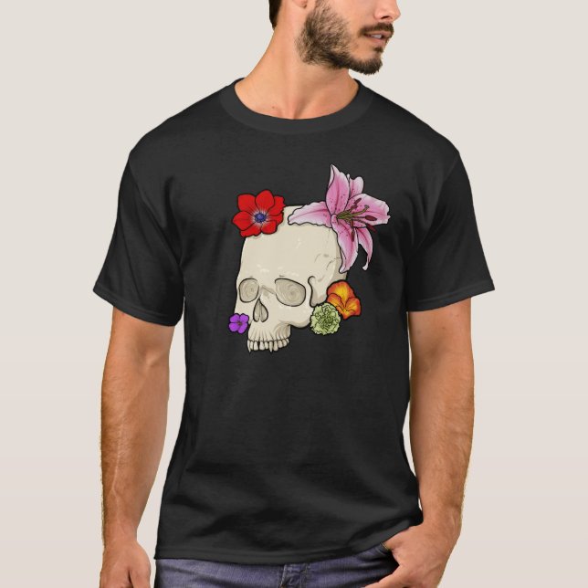 Camiseta Caveira e Flora (Frente)
