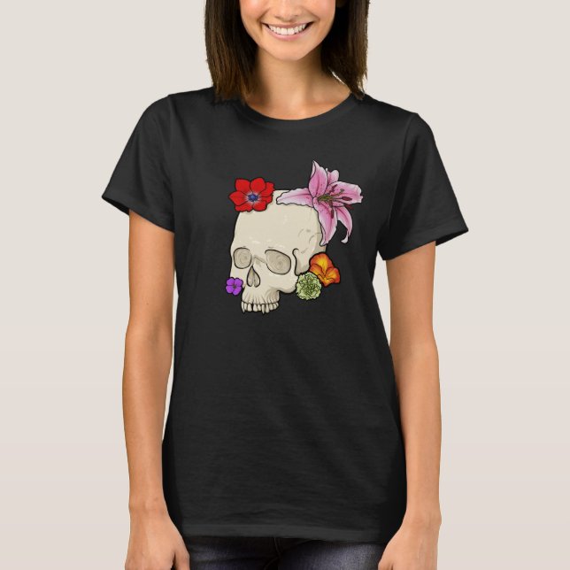 Camiseta Caveira e Flora (Frente)