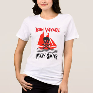 Camiseta Caveira e navio