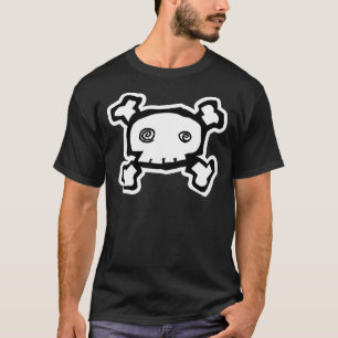 Camiseta Caveira e Ossos Cruzados de Olhos Espirais
