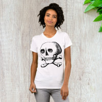 Caveira E Ossos Mulher-T-Shirt