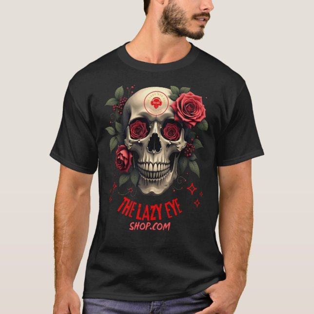 Camiseta Caveira e Rosa Design 2 (Frente)