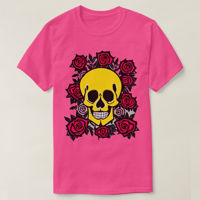 Camiseta Caveira E Rosas 5 (Frente do Design)