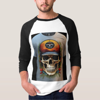 Camiseta "Caveira Edgy Crossbone Boriderada Boné"
