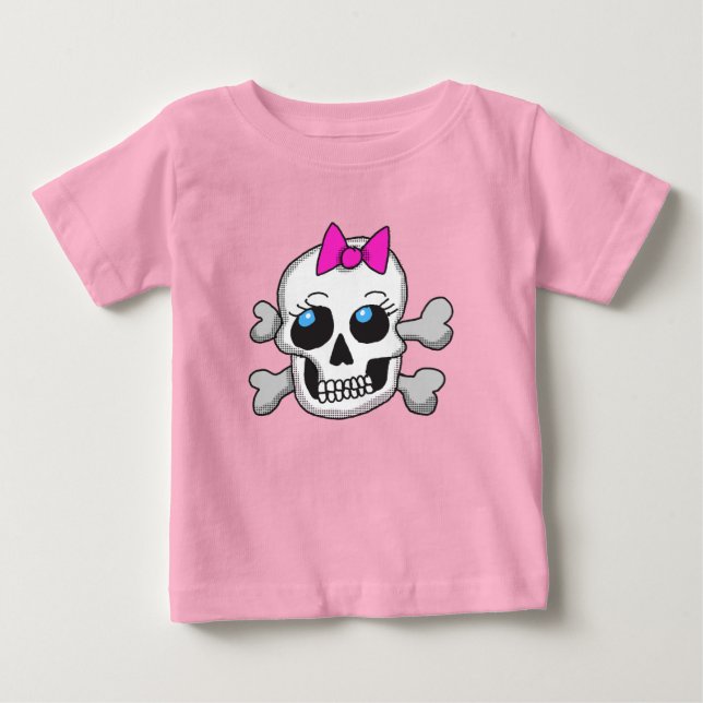 Camiseta Caveira Feminina Fofa  (Frente)