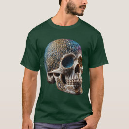 Camiseta Caveira Geométrica Cósmica