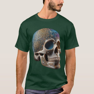 Camiseta Caveira Geométrica Cósmica