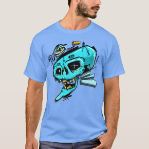 Camiseta Caveira Grafite Azul