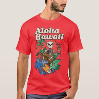 Camiseta Caveira havaiano Havaí Aloha Hula Vintage Oversize
