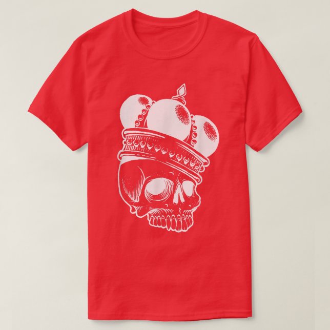 Camiseta Caveira Incrível com Ossos do Esqueleto Coroa e Pi (Frente do Design)