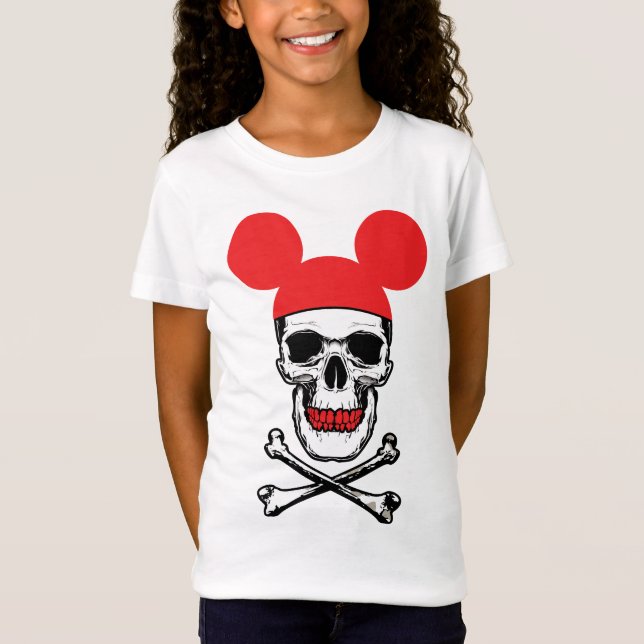 Camiseta Caveira no chapéu com mouse-ouvido com X-Bone (Frente)