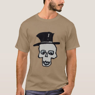 Camiseta Caveira no Chapéu Superior
