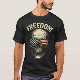 Camiseta Caveira Patriótica da Liberdade EUA