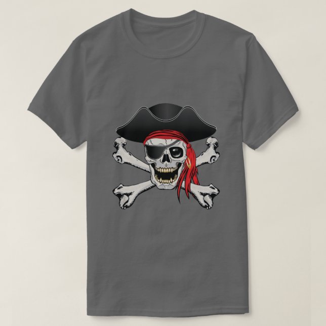 Camiseta Caveira Pirata (Frente do Design)