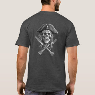 Camiseta Caveira Pirata em Preto e Branco para Buffanees