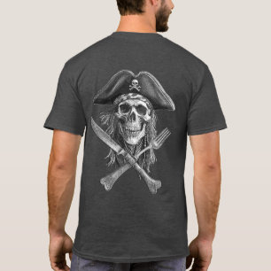 Camiseta Caveira Pirata em Si&W com Utensílios Crossbones