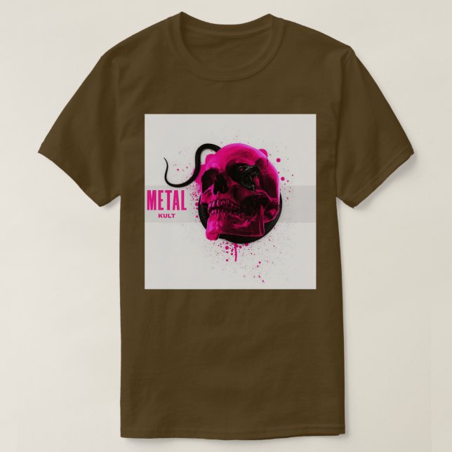 Camiseta Caveira Rosa com cobra (Frente do Design)