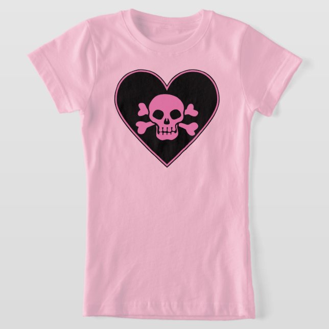 Camiseta Caveira Rosa no Coração (Postura )