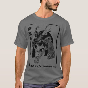 Camiseta Caveira Samurai Japonesa Desenhada Ar Minimalista