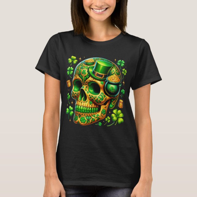 Camiseta Caveira Sortuda: Rua. Celebração do Dia de Patrick (Frente)